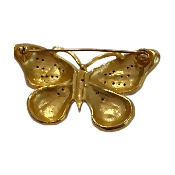Vintage Crystal Pave Butterfly Brooch - Picture 3 of 10